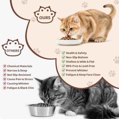 YINEYA 3 Pack Cat Food Bowls, Anti Whisker Fatigue Ceramic Cats Dishes Set - Image 6