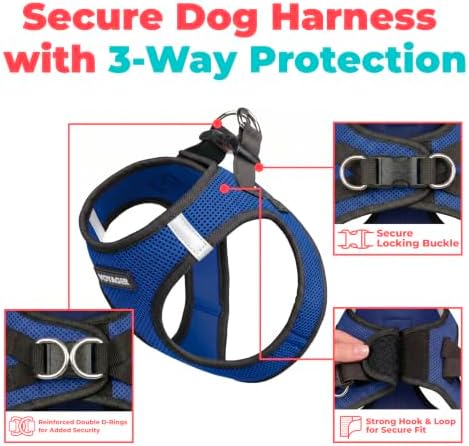 Voyager Step-in Air Dog Vest Harness - Royal Blue/Black Trim, X-Large - Image 2