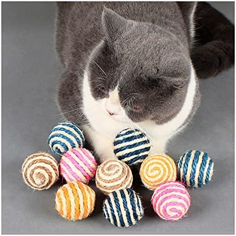 WishLotus Cat Sisal Ball 5 Packs, 4.5CM Assorted Colored Sisal Balls for Cats to Scratch, Pat, Bite or Chase, Interactive Cat Toys for Indoors Cats Random Color(4.5cm 5pcs) - Image 5