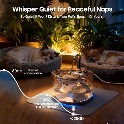 Glass Cat Water Fountain 70oz Dishwasher Safe Pet & Dog Fountain - Image 4