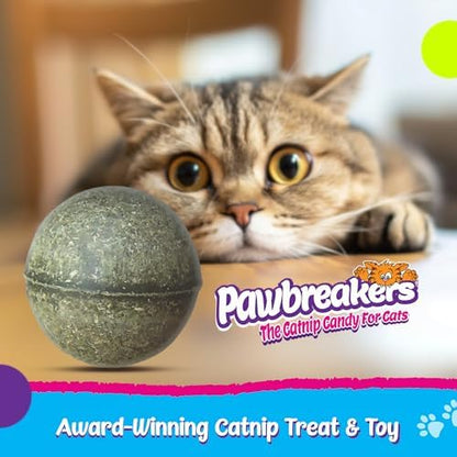 Pawbreakers 1-MegaBonkas Catnip Ball - All Natural Cat Treats & Toys, Medical Grade Catnip, Safe & Digestible, Hypoallergenic & Vegan - 3 oz, 2.25 inches Diameter, Made in USA - Image 4
