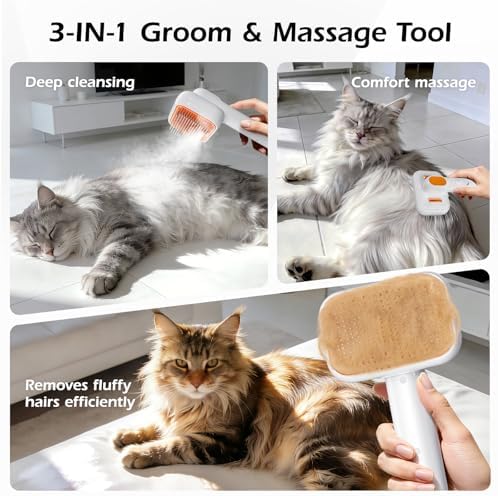 3-in-1 Pet Mist Brush for Dogs & Cats, Self-Cleaning,Rechargeable - Image 5