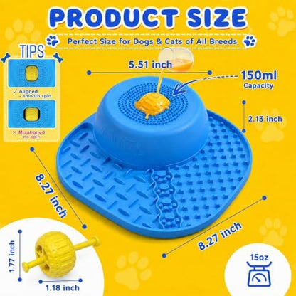 Slow Feeder Dog Bowls, Lick Mat & Interactive Rolling Ball, Dishwasher Safe - Image 7