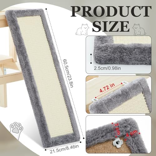 Dansydaisy Cat Tree Replacement Parts 23.8 x 8.5 Inch Cat Tree Tower Accessories Sisal Ladder Scratching Board Kitty Scratcher Refill Board Furniture Parts for DIY Indoor Kitten Condo Activity Center - Image 2