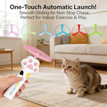 Cat Toy Disc,Interactive Cat Fetch Toy Flying Discs for Pet with 10 Discs - Image 5