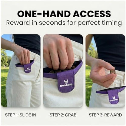DOGOPAL Dog Treat Pouch for Training – Compact Pocket Reward Pouch with Magnetic Closure, Lightweight & Secure Treat Holder, Ideal for Dog Training & Walks (Purple) - Image 3