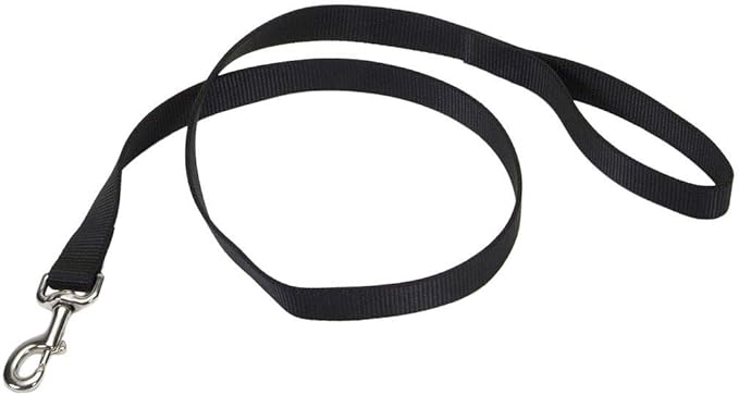 Coastal Pet Single-Ply Dog Leash - Sturdy Pet Leash - Comfortable & Stylish - Resists Fraying - Vibrant & Fade-Resistant Color - Black, 3/4" x 6'