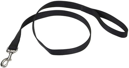 Coastal Pet Single-Ply Dog Leash - Sturdy Pet Leash - Comfortable & Stylish - Resists Fraying - Vibrant & Fade-Resistant Color - Black, 3/4" x 6'