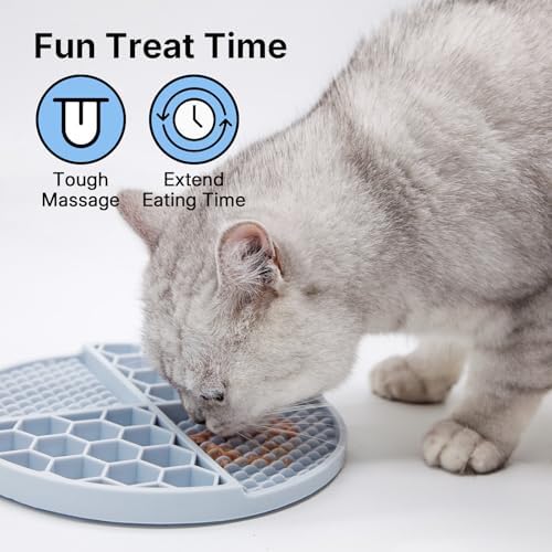 Pet Licking Mat Set with Suction Cups & Can Lid for Dogs and Cats, Food-Grade Silicone Slow Feeding Puzzle Toy, Non-Slip Dog Treat Mat for Anxiety & Boredom Relief (Peach Pink) - Image 6