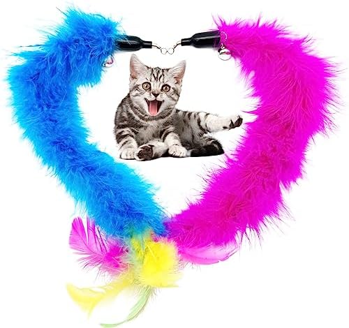 Cat Feather Toys Refill, 16 Pieces Cat Wand Replacement Feathers Toy for Indoor Cats - Image 6