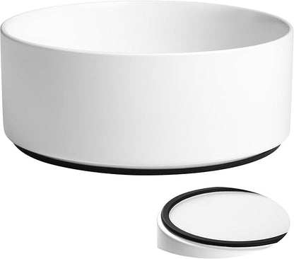 Large Dog Bowls, Non Slip Heavy Ceramic Dog Food and Water Bowl with Silicone Base, 8" Pet Feeding Bowl for Small, Medium, and Big Dogs (White, 8 Inches)