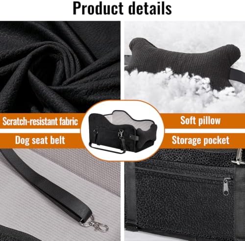 MAXFUT Center Console Dog Car Seat for Small Dogs,Fit for Full Size Truck - Image 6