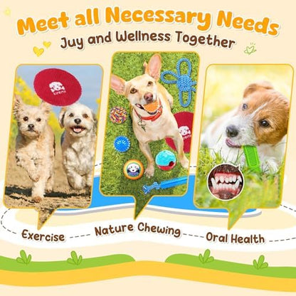 KIPRITII 25 Pack Dog Toys Set – Ideal for Teething, Entertainment & Interactive Play, Includes Puppy Toys, Rope Toys, Treat Balls and Squeaky Dog Toys - Image 5