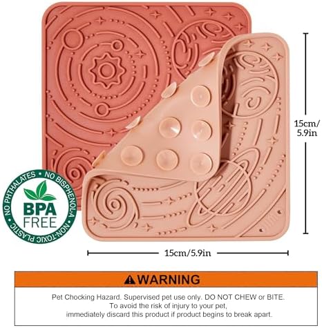 OHMO Pet Food Mat（Erythrinus） and Lick Mat for Dogs Cats（Mars&Coral） - Image 2