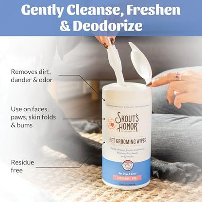 SKOUT'S HONOR Pet Grooming Wipes for Dogs and Cats, 80 Count - Image 5