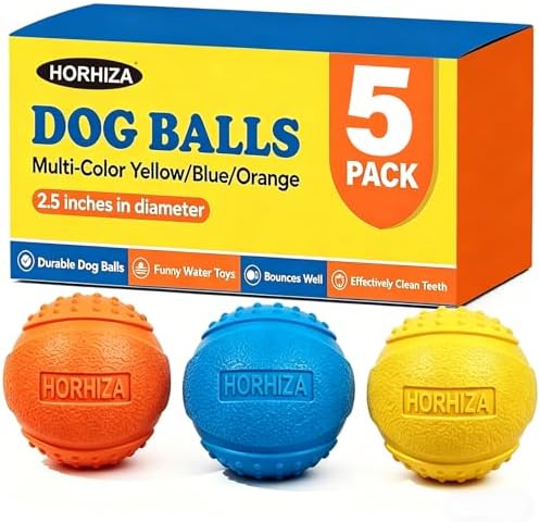 5 Pack Dog Balls, Size Medium for Dogs 20-60 lbs by Unknown
