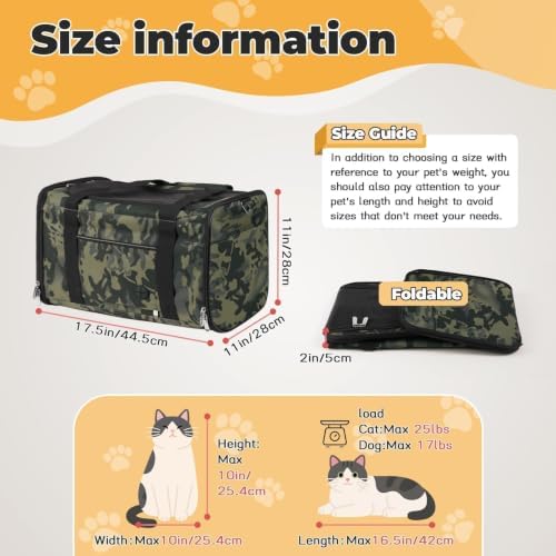 YUDODO 25lbs Cat Carrier Lightproof Soft Sided Pet Carrier for Large Cat - Image 6