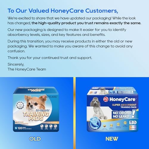 Honey Care All-Absorb, Small 17.5" x 23.5", 120 Count, Dog and Puppy Training Pads, Ultra Absorbent and Odor Eliminating, Leak-Proof 5-Layer Potty Training Pads with Quick-Dry Surface, Blue, A05 - Image 2