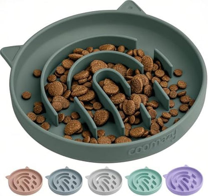 Coomazy Slow Feeder Cat Bowl Silicone Pet Puzzle Feeder for Slow Eating by Coomazy