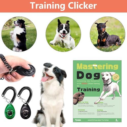 BARKIE Dog Training Kit - Treat Pouch, Pet Training Fanny Pack, 2 Puppy Training Clickers, Ultrasonic Silent Whistle, 2-in-1 Whistle Clicker, Clicker Training Guide Booklet, Dog Poop Bag (Grey) - Image 4