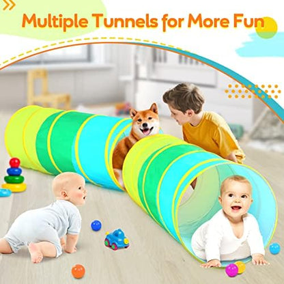 Moncoland Kids Play Tunnel Tent for Toddlers, Colorful Cotton Pop Up Crawl Tunnel Toy for Baby Infant Children or Dog Cat Pet, Collapsible Gift for Boy and Girl and Game (Cotton Baby Tunnel) - Image 6
