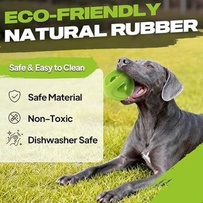 Fida Natural Rubber Dog Balls for Aggressive Chewers, Durable Dog Chew Toys for Large Dogs, Interactive Fetch & Tug of War Toys for Medium Large Breed Non-Toxic Dish Washable,4.5 * 4.5" - Image 2