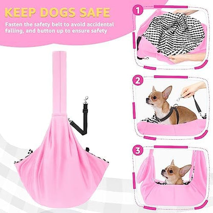 SlowTon Dog Carrier Sling - Thick Padded Shoulder Strap Adjustable, PI, S - Image 4