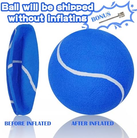 Banfeng Big Tennis Ball for Dogs, Giant Dog Tennis Ball Toy Large Outdoor Sports Gift for Small Medium Large Dog (Blue, 9.5 inch) - Image 3