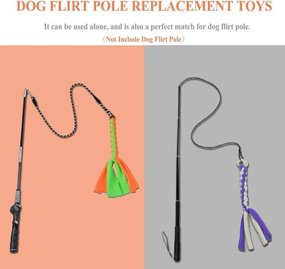ASOCEA 3 Pack Dog Rope Toys Dog Flirt Pole Replacement Toys Pet Interactive Cotton Chew Toys Chase and Tug for Small Medium Dogs Puppies Breed Chewers …