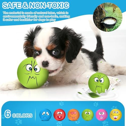 3.14" Squeaky Dog Toys Funny Smile Face Chewing Latex Rubber Soft Fetch Play Interactive Squeaky Dog Balls for Puppy Small Medium Pet Dog (6PCS) - Image 3
