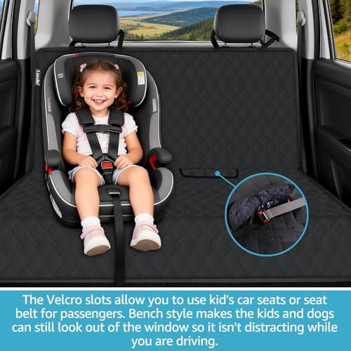 Lassie Back Car Seat Cover for Dogs and Kids with Seat Belt, Universal Fit - Image 2