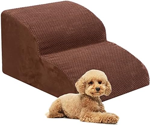 Dog Stairs for Small Dogs, High Density Foam Dog Ramp, Extra Wide Non-Slip Pet Steps for High Beds Or Couch, Soft Foam Doggie Ladder for Dogs Injured, Older Pets, Small Cats by Heeyoo