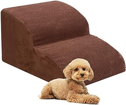 Dog Stairs for Small Dogs, High Density Foam Dog Ramp, Extra Wide Non-Slip Pet Steps for High Beds Or Couch, Soft Foam Doggie Ladder for Dogs Injured, Older Pets, Small Cats by Heeyoo