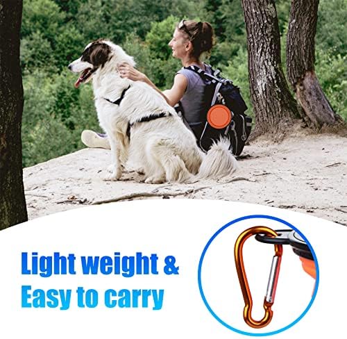 Dog Bowl Pet Collapsible Bowls, 2 Pack Collapsible Dog Water Bowls for Cats Dogs, Portable Pet Feeding Watering Dish for Walking Parking Traveling with 2 Carabiners (Small, Orange+Yellow) - Image 3
