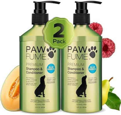 PAWFUME Dog Shampoo and Conditioner, Blue Ribbon, 2-Pack by Pawfume