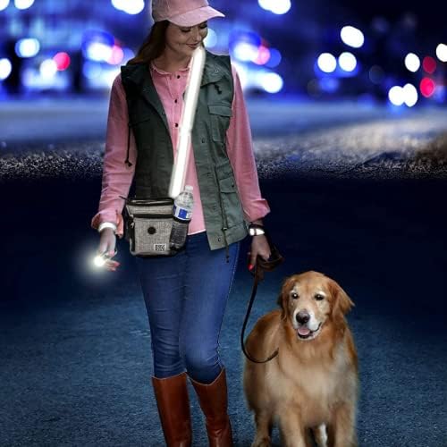Mobile Dog Gear Dog Walking Fanny Pack (6"x7", Heathered Gray) - Dog Training Treat Pouch with Poop Bag Dispenser & Bags, Reflective Wrist Straps, Adjustable Shoulder Strap, Flashlight, Bottle Pocket - Image 5