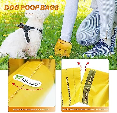 Dog Poop Bags Rolls-600 Counts, 40Rolls, Biodegradable Poop Bags Made of Cornstarch, 100% Leak Proof and Easy to Open (Yellow) - Image 5