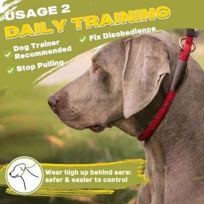 Fida Durable Slip Lead Dog Leash, 4 FT x 1/2" Dog Training Leash, Red - Image 5