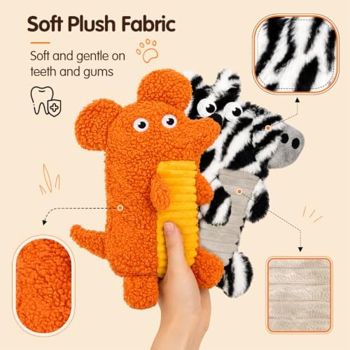 5-Pack Squeaky Dog Toys, No Stuffing with Crinkle Paper - Image 5