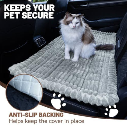 Dog Bed for Car Back Seat, Waterproof Dog Blanket for Car, Light Grey - Image 6