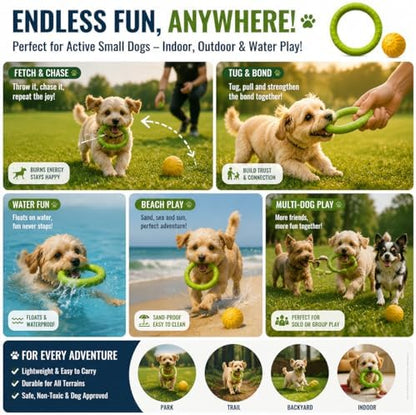 Small Green Dog Tug Toy, Floating Water Ring - Image 6