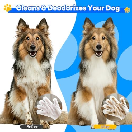 VISRIE 60 Pcs Pet Glove Wipes for Dogs & Cats, Thick Cleaning Gloves - Image 4