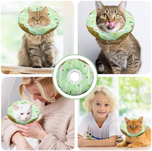 Seyezo Cat Cone Collar Soft, Adjustable Cat Recovery Cone, Waterproof Green - Image 7