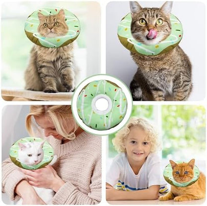 Seyezo Cat Cone Collar Soft, Adjustable Cat Recovery Cone, Waterproof Green - Image 7
