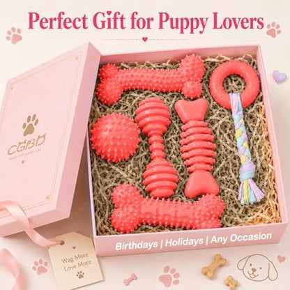 6 Pack Red Dog Chew Toys, Small Dog Teething Toys, Dental Health & Interactive Play - Image 7
