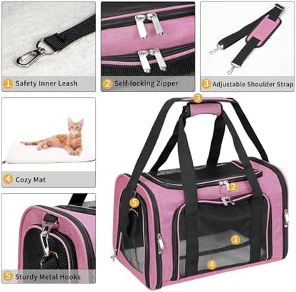 Soft-Sided Cat/Dog/Pet Carrier, Collapsible Pets Travel Carriers - Image 4