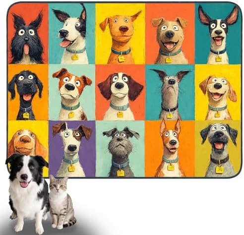 Nuxovilar Canine Portrait Pet Food Mat Polyester 23.62x17.71 Inches by Nuxovilar