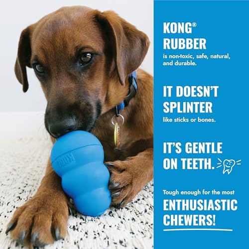 KONG Puppy Tires, Natural Rubber Teething Toy, for Small Puppies, Blue - Image 5