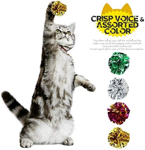 25 Pack Crinkle Balls Cat Toys for Cats - Original Mylar Crinkle Balls (Random Color) - Image 4