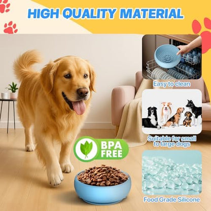 2 Pack Dog Lick Bowl, Slow Feeder Licking Bowl(Blue) - Image 6